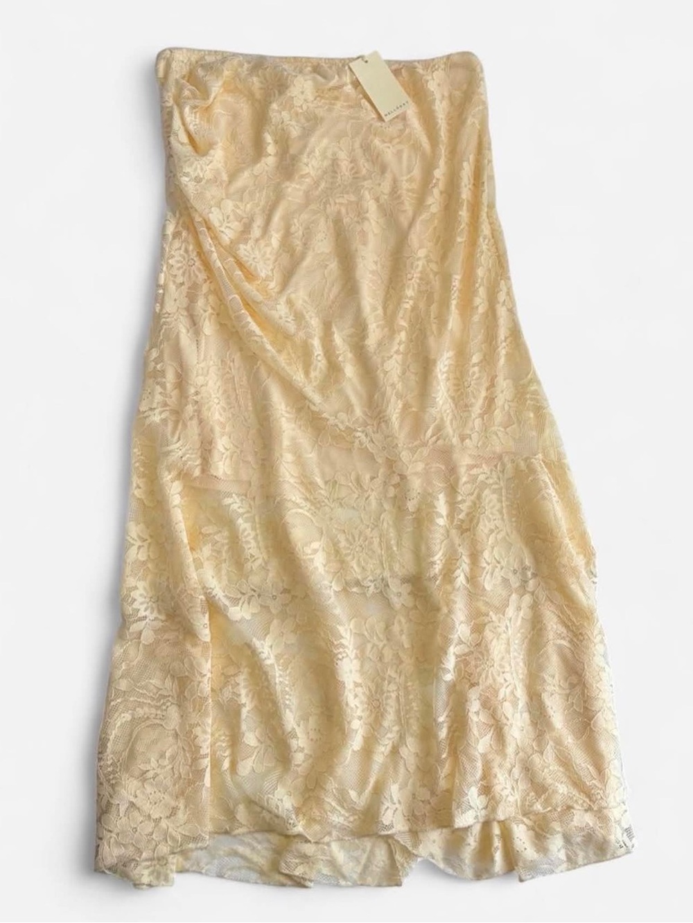 Melloday Cream White Lace Maxi Skirt - Size L - NWT